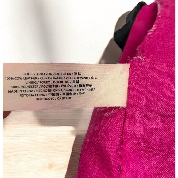 Kate Spade Black Leather hobo Shoulder Bag Pink Jacquard Lining WKRU3028 - Picture 7 of 16